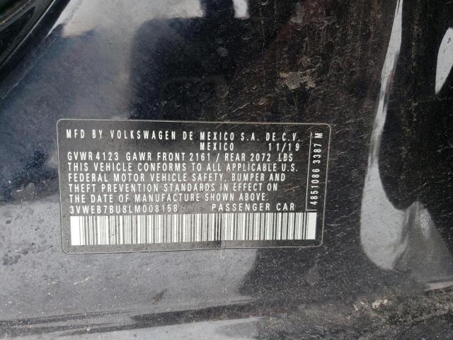 3VWEB7BU8LM008158 - 2020 VOLKSWAGEN JETTA SEL BLACK photo 10