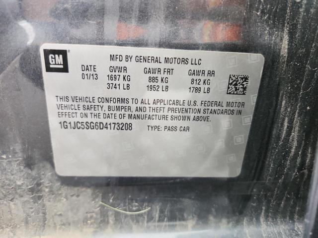 1G1JC5SG6D4173208 - 2013 CHEVROLET SONIC LT 灰色 照片 12