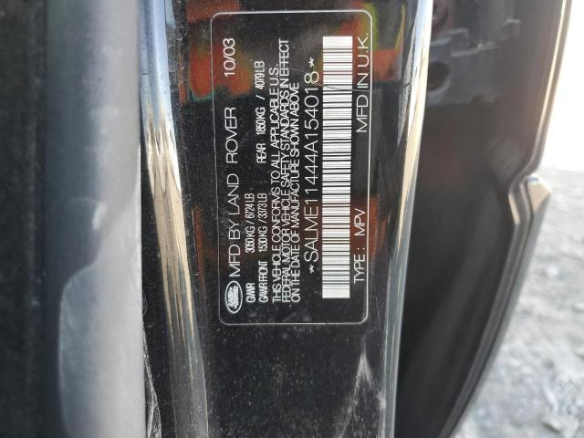 SALME11444A154018 - 2004 LAND RANGE ROVER HSE BLACK photo 12