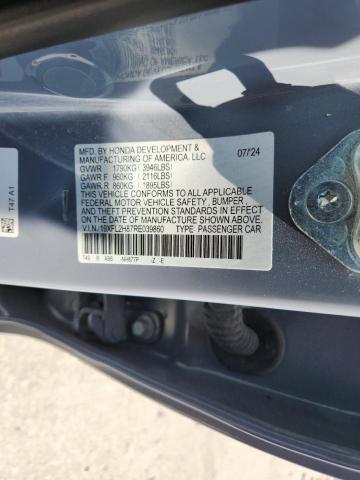 19XFL2H87RE039860 - 2024 HONDA CIVIC SPORT ლურჯი ფოტო 13