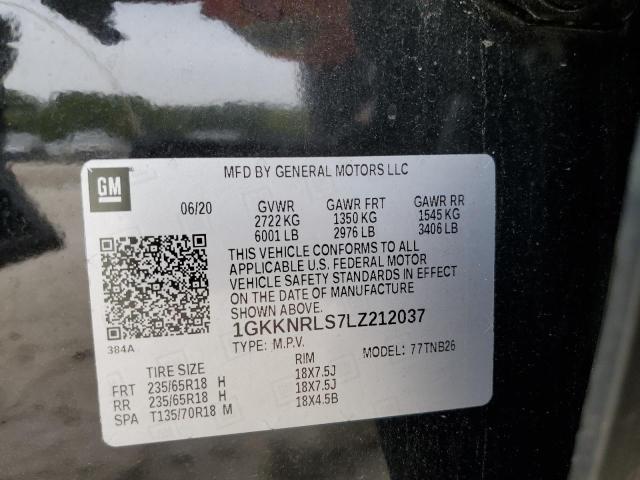 1GKKNRLS7LZ212037 - 2020 GMC ACADIA SLE BLACK photo 14