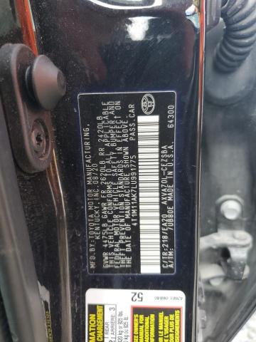 4T1M11AK7LU991775 - 2020 TOYOTA CAMRY SE 黑色 照片 12