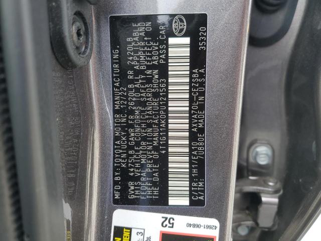 4T1G11AK0PU121563 - 2023 TOYOTA CAMRY SE NIGHT SHADE GRAY photo 12