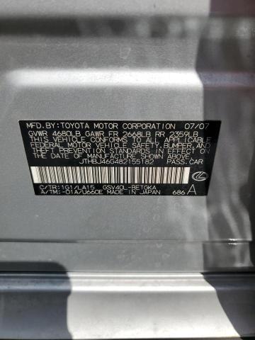 JTHBJ46G482155182 - 2008 LEXS ES 350 Gümüş foto 12