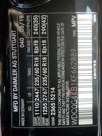 WDC0G4KB1KF662889 - 2019 MERCEDES-BENZ GLC 300 4MATIC BLACK photo 12