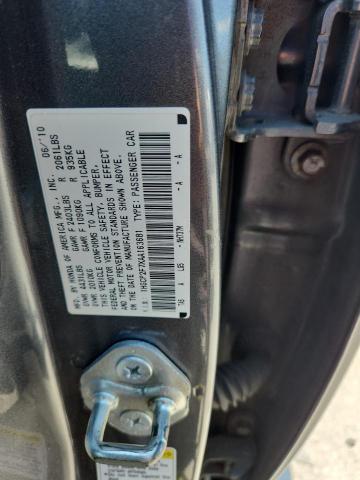 1HGCP2F7XAA163681 - 2010 HONDA ACCORD EX GRAY photo 12