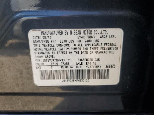 JN1BV7APXFM330120 - 2015 INFINITI Q50 BASE Чорний фото 12