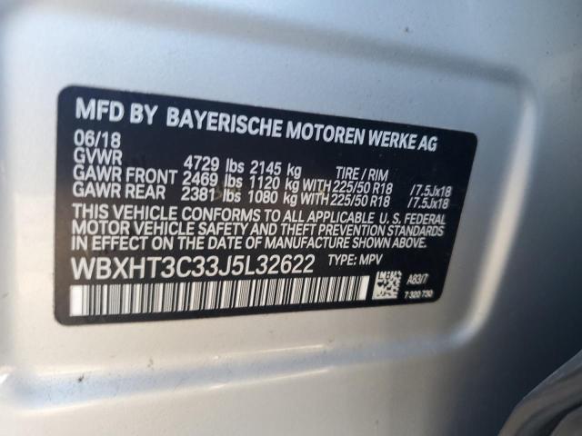 WBXHT3C33J5L32622 - 2018 BMW X1 XDRIVE28I SILVER photo 12