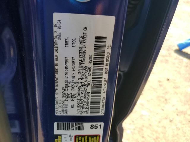 3TMLB5JN6RM029091 - 2024 TOYOTA TACOMA DOUBLE CAB أزرق صورة 12