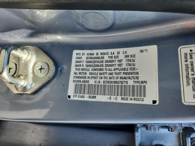 3CZRE3H39BG702710 - 2011 HONDA CR-V LX BLUE photo 13