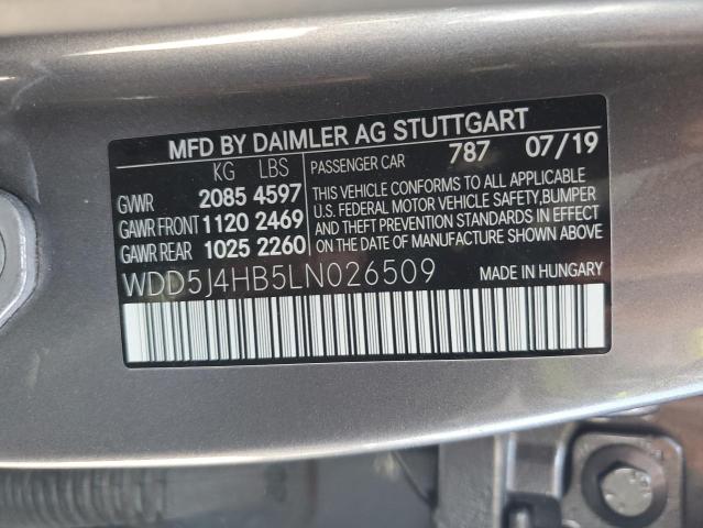 WDD5J4HB5LN026509 - 2020 MERCEDES-BENZ CLA 250 4MATIC GRAY photo 12