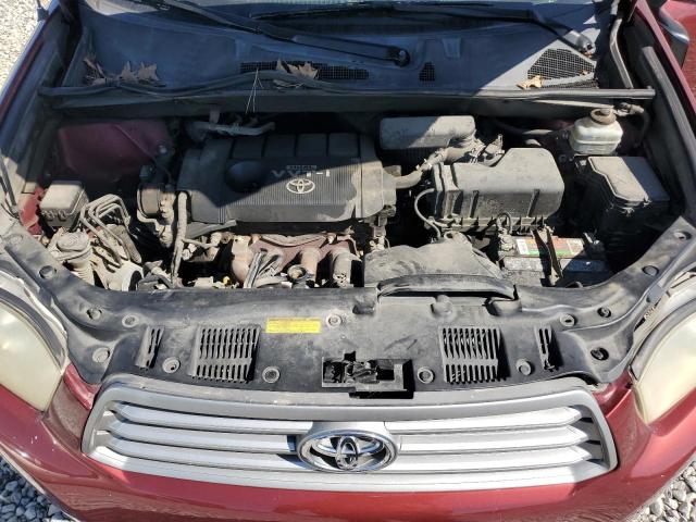 JTEDA41A292002732 - 2009 TOYOTA HIGHLANDER RED photo 12