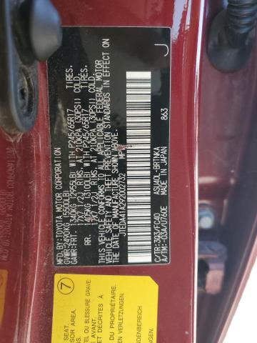 JTEDA41A292002732 - 2009 TOYOTA HIGHLANDER RED photo 13