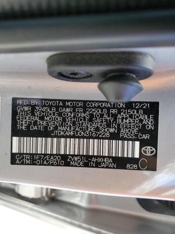 JTDKAMFU0N3167228 - 2022 TOYOTA PRIUS NIGHT SHADE Күміс фото 12