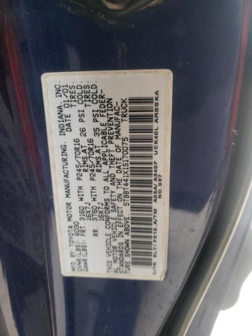 5TBBT441X1S170075 - 2001 TOYOTA TUNDRA ACCESS CAB ლურჯი ფოტო 12