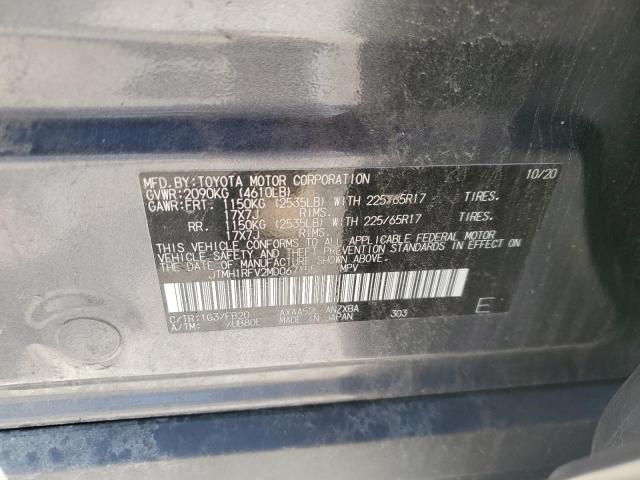 JTMH1RFV2MD067155 - 2021 TOYOTA RAV4 LE GRAY photo 13