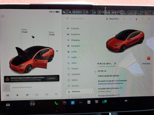 5YJ3E1EA1KF325928 - 2019 TESLA MODEL 3 RED photo 9