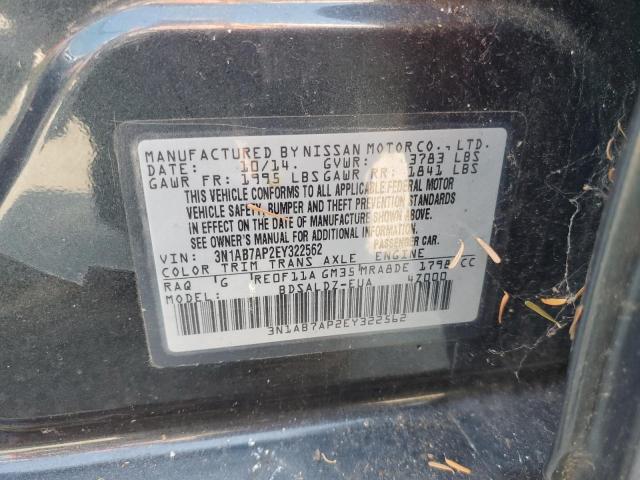 3N1AB7AP2EY322562 - 2014 NISSAN SENTRA S 蓝色 照片 12