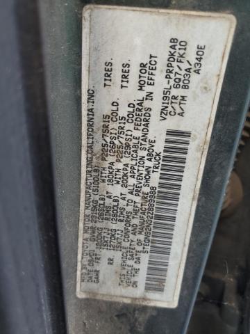 5TEGN92N32Z889988 - 2002 TOYOTA TACOMA DOUBLE CAB PRERUNNER GREEN photo 12