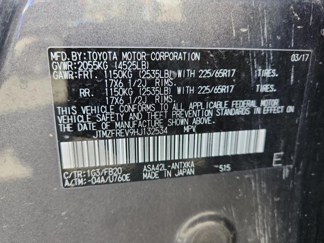 JTMZFREV9HJ132534 - 2017 TOYOTA RAV4 LE Մոխրագույն լուսանկար 13