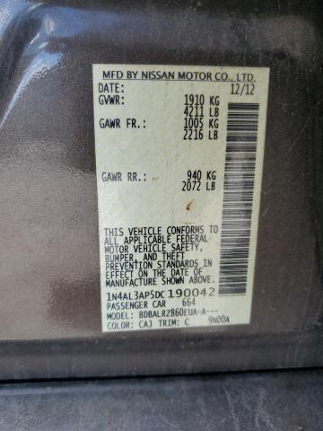 1N4AL3AP5DC190042 - 2013 NISSAN ALTIMA 2.5 Qəhvəyi foto 12