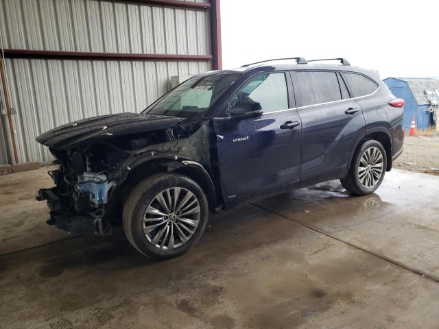 5TDEBRCH2MS033445 - 2021 TOYOTA HIGHLANDER HYBRID PLATINUM BLUE photo 1