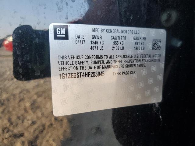 1G1ZE5ST4HF253045 - 2017 CHEVROLET MALIBU LT BLACK photo 12