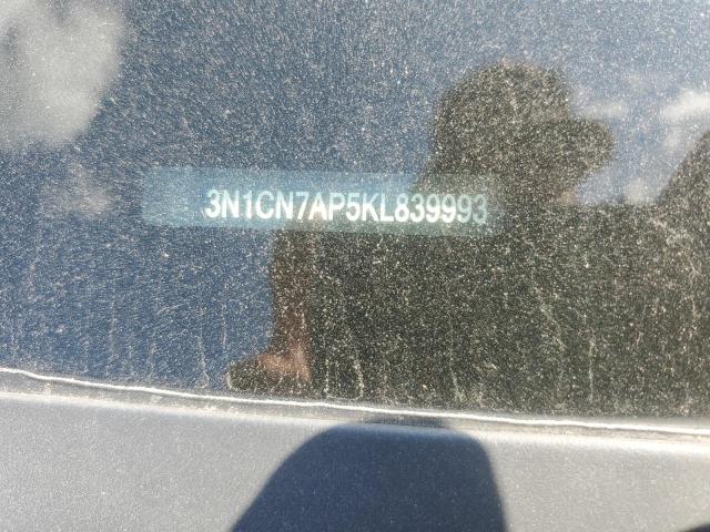 3N1CN7AP5KL839993 - 2019 NISSAN VERSA S Gri fotoğraf 12