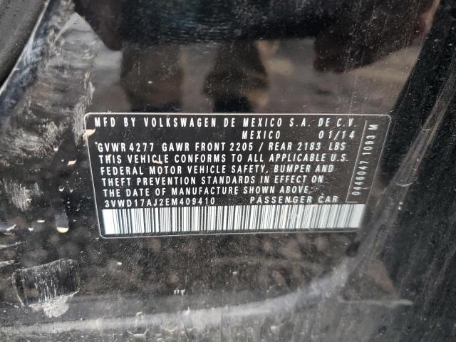 3VWD17AJ2EM409410 - 2014 VOLKSWAGEN JETTA SE BLACK photo 12