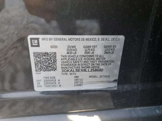 3GKALSEX8LL258680 - 2020 GMC TERRAIN DENALI CHARCOAL photo 12