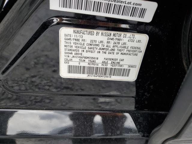 JN1CV6AP8DM725618 - 2013 INFINITI G37 BASE BLACK photo 13