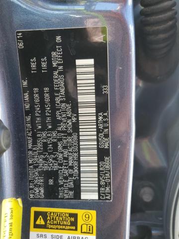 5TDKKRFH9ES030980 - 2014 TOYOTA HIGHLANDER XLE TEAL photo 13