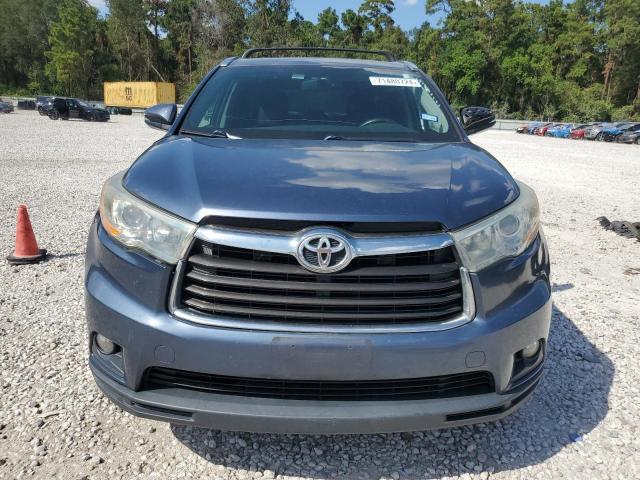 5TDKKRFH9ES030980 - 2014 TOYOTA HIGHLANDER XLE TEAL photo 5