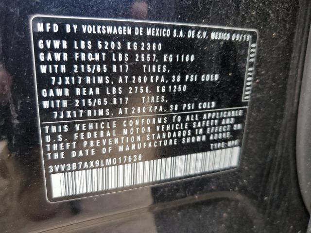 3VV3B7AX9LM017538 - 2020 VOLKSWAGEN TIGUAN SE 黑色 照片 13