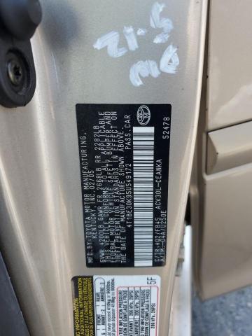 4T1BE30K95U549172 - 2005 TOYOTA CAMRY LE 金色 照片 12