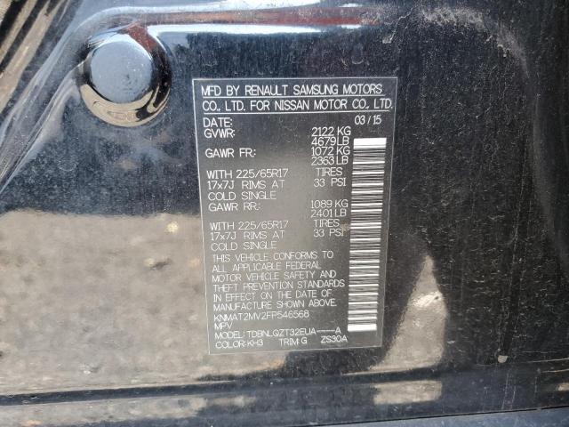 KNMAT2MV2FP546568 - 2015 NISSAN ROGUE S BLACK photo 13