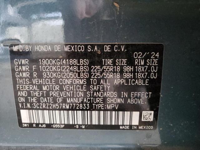 3CZRZ2H57RM772833 - 2024 HONDA HR-V SPORT 青色 照片 12