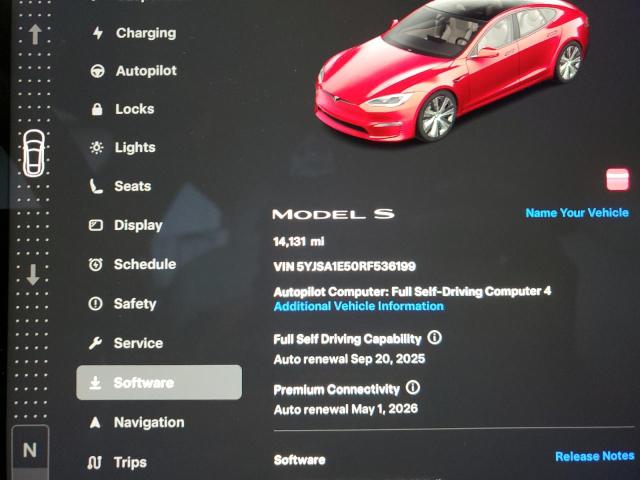 5YJSA1E50RF536199 - 2024 TESLA MODEL S RED photo 9