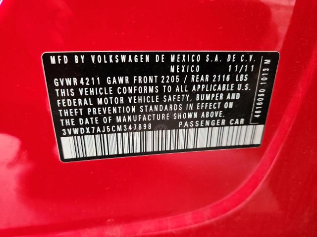 3VWDX7AJ5CM347898 - 2012 VOLKSWAGEN JETTA SE RED photo 13