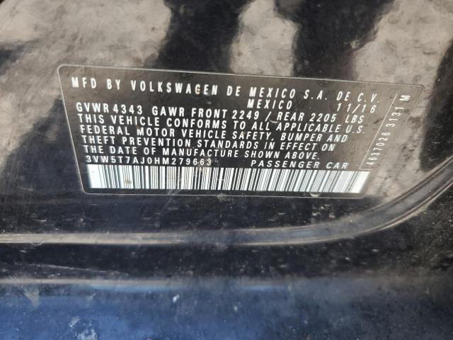 3VW5T7AJ0HM279663 - 2017 VOLKSWAGEN JETTA GLI BLACK photo 12