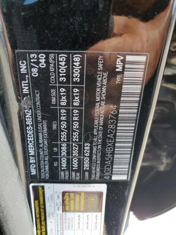 4JGDA5HBXEA283764 - 2014 MERCEDES-BENZ ML 350 4MATIC BLACK photo 13