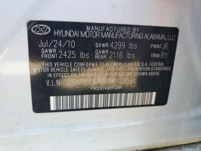 5NPEC4ACXBH113084 - 2011 HYUNDAI SONATA SE WHITE photo 12
