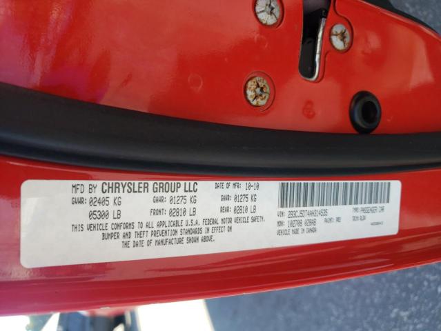 2B3CJ5DT4AH314535 - 2010 DODGE CHALLENGER R/T Қызыл фото 12