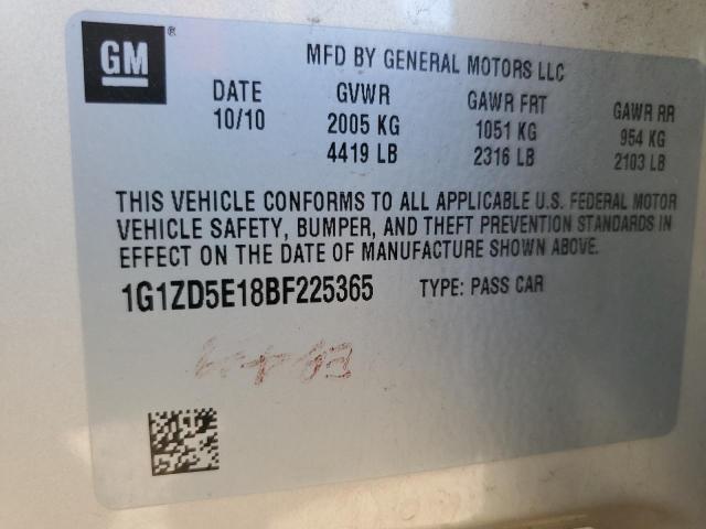 1G1ZD5E18BF225365 - 2011 CHEVROLET MALIBU 2LT ვერცხლისფერი ფოტო 13