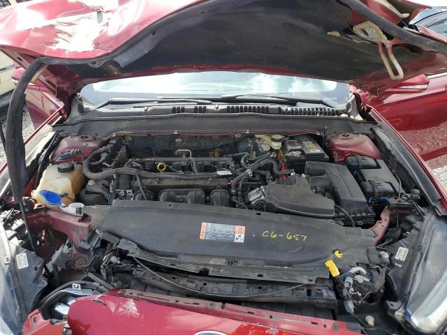 3FA6P0H74GR266421 - 2016 FORD FUSION SE RED photo 11