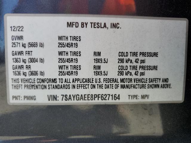 7SAYGAEE8PF627164 - 2023 TESLA MODEL Y CHARCOAL photo 14
