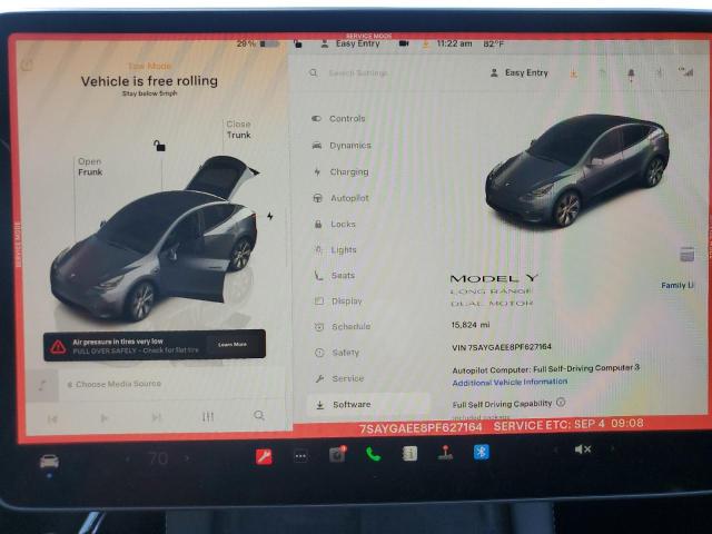 7SAYGAEE8PF627164 - 2023 TESLA MODEL Y CHARCOAL photo 9