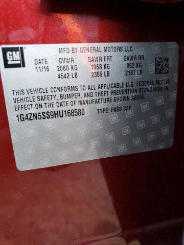 1G4ZN5SS9HU168580 - 2017 BUICK LACROSSE PREFERRED BURGUNDY photo 12