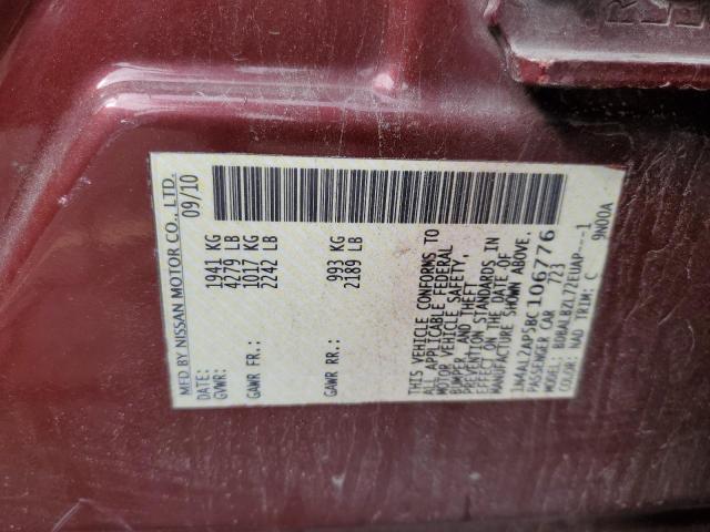 1N4AL2AP5BC106776 - 2011 NISSAN ALTIMA BASE Tünd qırmızı foto 12