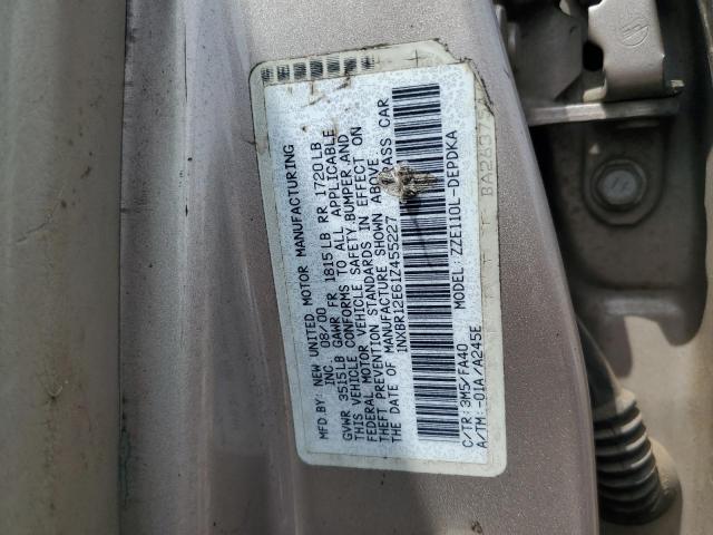 1NXBR12E61Z455227 - 2001 TOYOTA COROLLA CE 银色 照片 12